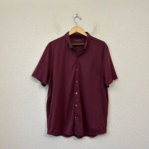 NWOT ZACHARY PRELL Performance Golf Polo Short Sleeve in Burgundy